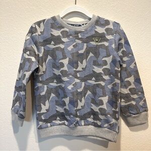 Kids Gray and Blue Camo Sweatshirt